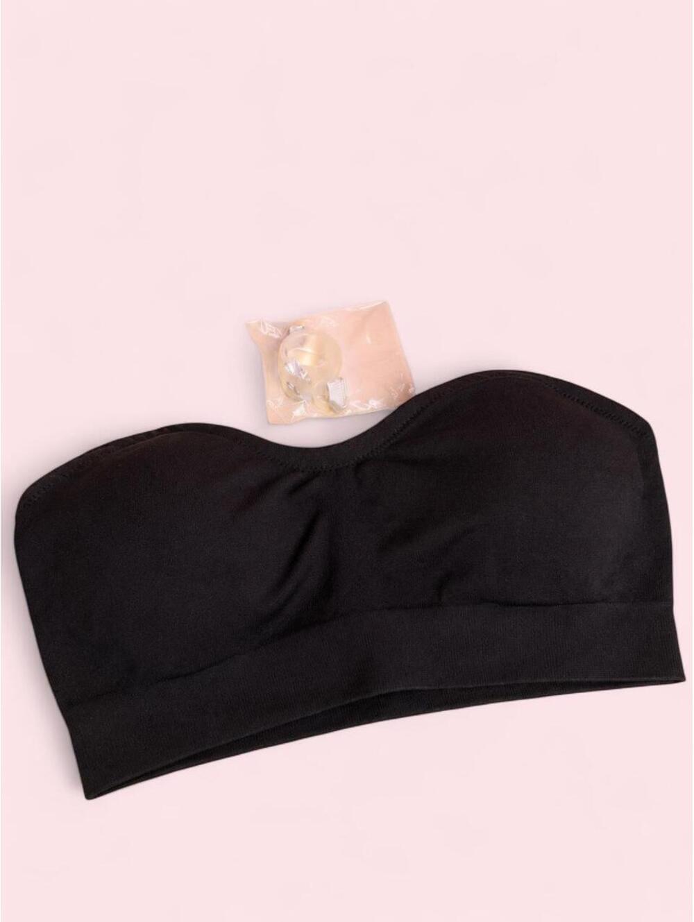 black strapless bandeau with padding